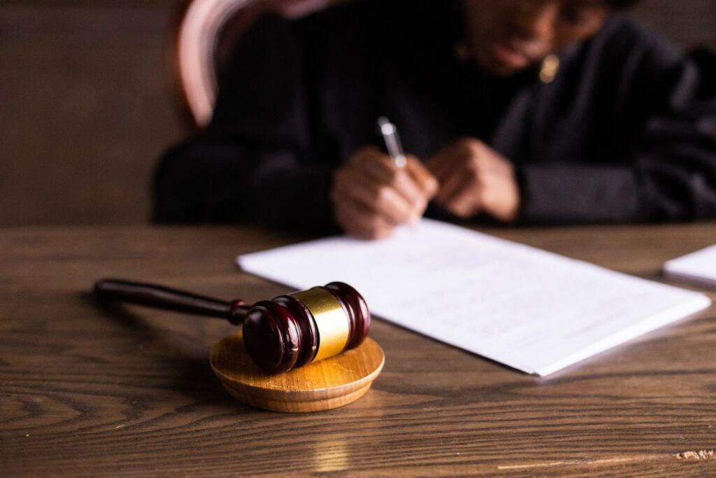 A judge signing off on a court ruling that will allow intended parents to be legal parents when the baby is born.